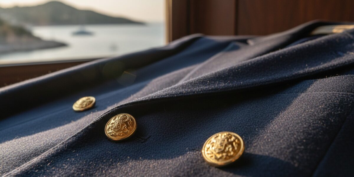 Granatowa marynarka ze złotymi guzikami – kompletny przewodnik po stylizacjach i zakupie